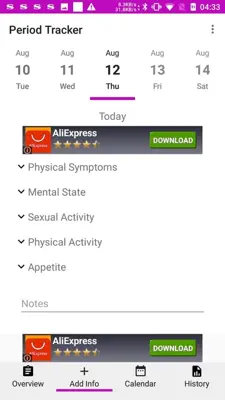 Period Tracker android App screenshot 2