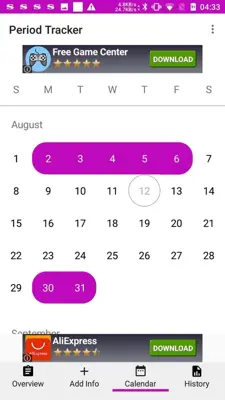 Period Tracker android App screenshot 3